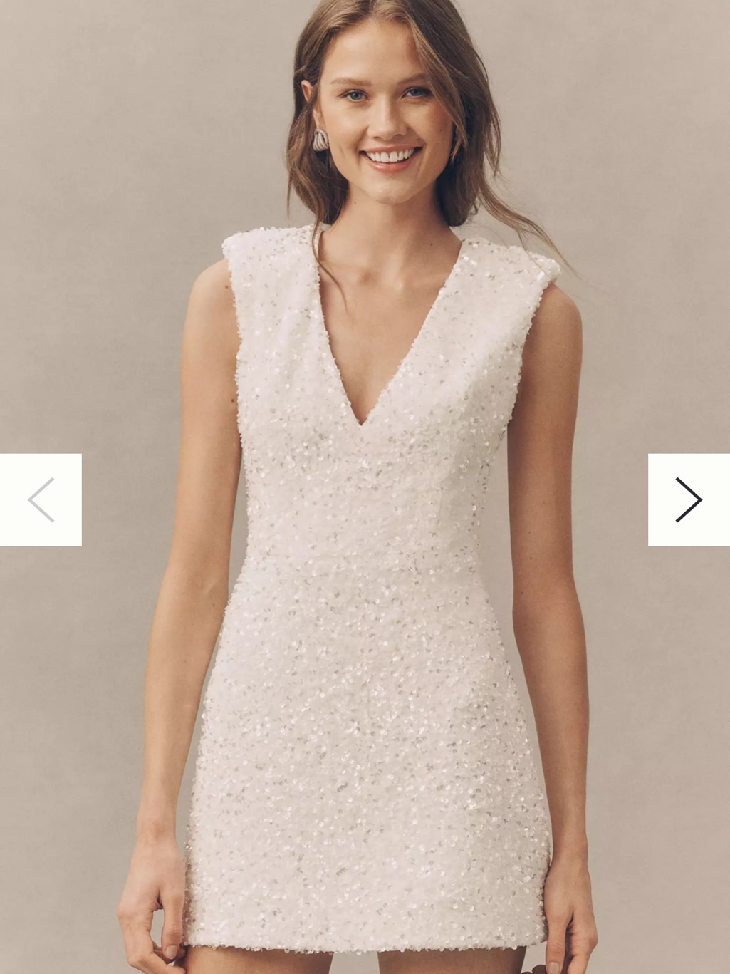 Helsi Tate White Sequin Mini Dress - Xs